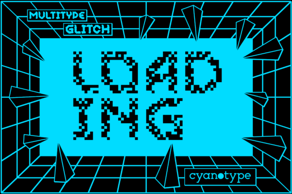 MultiType Glitch Loading: A Pixelated Font for Bold Web Design