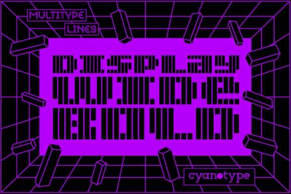 MultiType Lines Display Wide Bold: A Pixelated Typeface for Bold Digital Design