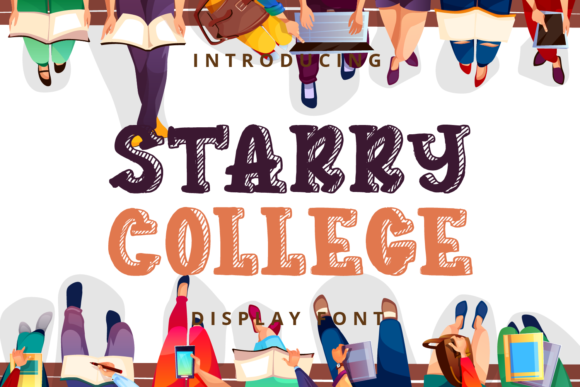 Starry College: A Playful Display Font for Handmade Labels, Invitations, and More